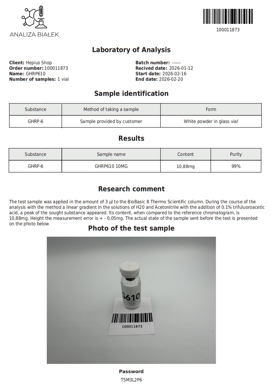 GHRP-6 (Growth Hormone Releasing Peptide) - Image 2