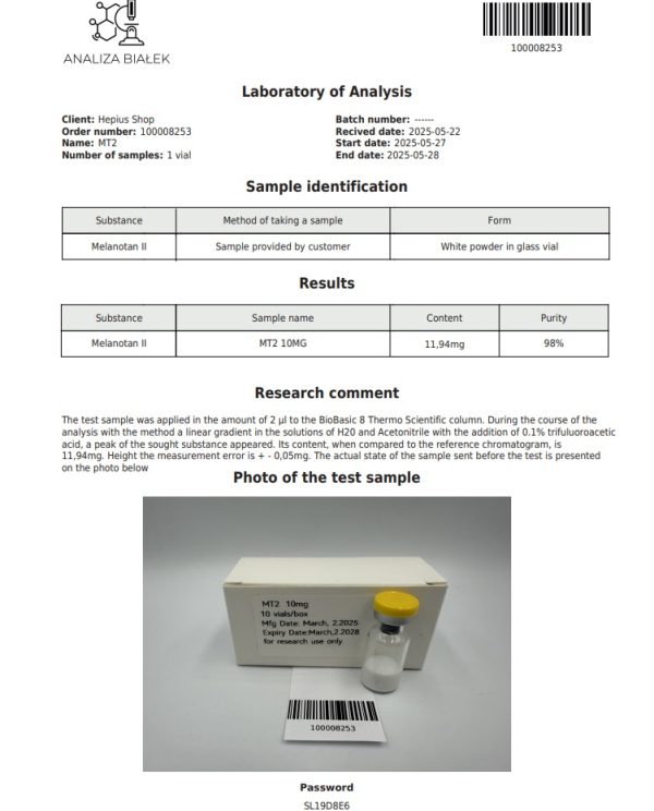STROMOOSC MT2 lab tests