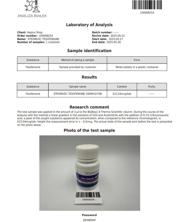 STROMUSC TESOFENSINE lab tests