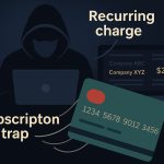 black hacker stealing money from credit cards recurring charge subscription trap unathorized billings