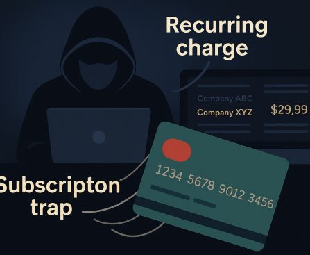 black hacker stealing money from credit cards recurring charge subscription trap unathorized billings